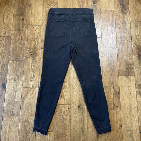 Spanx Pants Women Sz L Black Distressed Stretch Pocket’s Relaxed Pull On Jegging - Picture 6 of 6